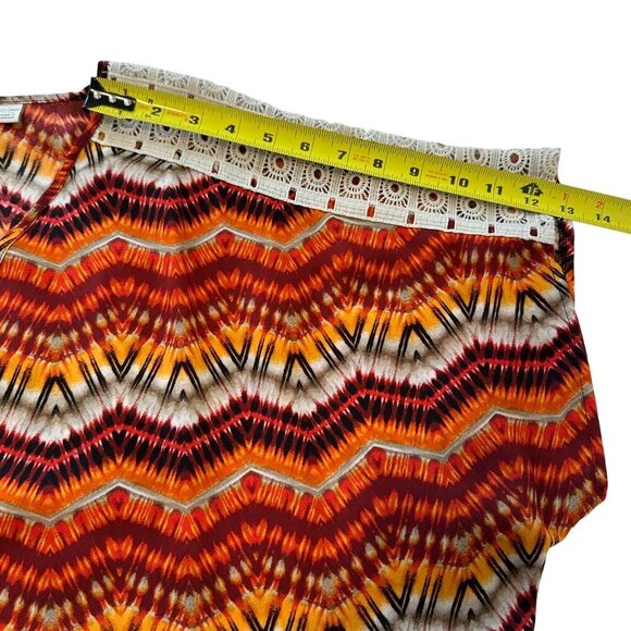 Cato V-Neck Tunic Top Size 24W Lace Shoulder Lightweight Breathable Bobo Tribal - Picture 5 of 11